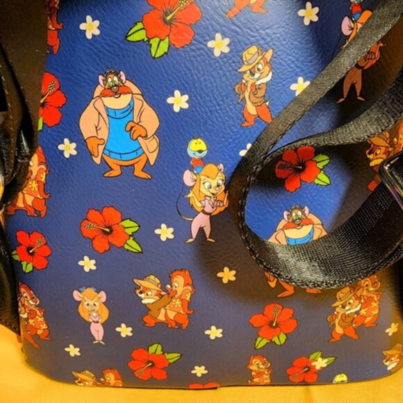 Loungefly Disney Rescue Rangers Character All Over Print Blue Mini Backpack NEW main image 10